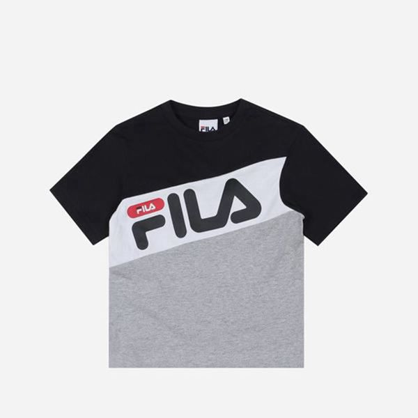 Camisetas Fila Menina Pretas/Cinzentas - Fila Uno Crew Neck S/S Portugal Online,TVKC-70291